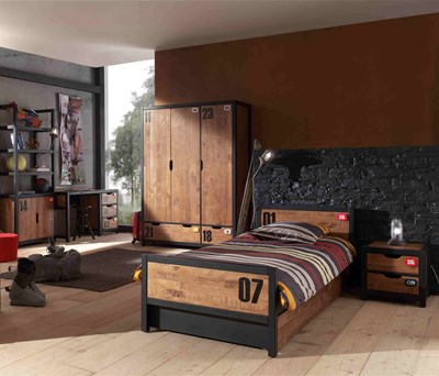 Chambres complètes-Combinaison de chambre d'enfant Alex 6-Vipack-mailleux-1