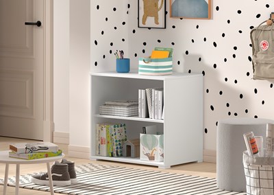 Commode-SAM BIBLIOTHÈQUE POUR LIT POUR MI-HAUTEUR BLANC-Vipack-mailleux-1