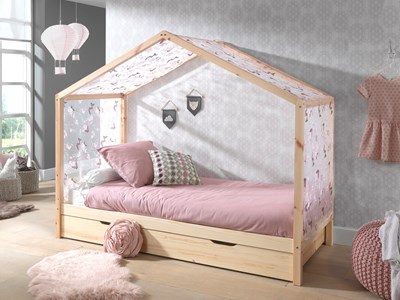 Chambres complètes-Combinaison de chambre d'enfant Dallas bois naturel-Vipack-mailleux-1