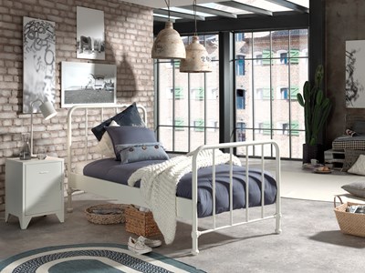 Chambres complètes-Combinaison de chambre d'enfant Bronxx blanc-Vipack-mailleux-1