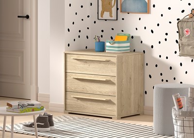 Chambres complètes-Combinaison de chambre d'enfant Sam finition chêne-Vipack-mailleux-10