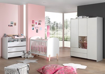 Chambres complètes-Combinaison de chambre d'enfant Kiddy blanc-Vipack-mailleux-1