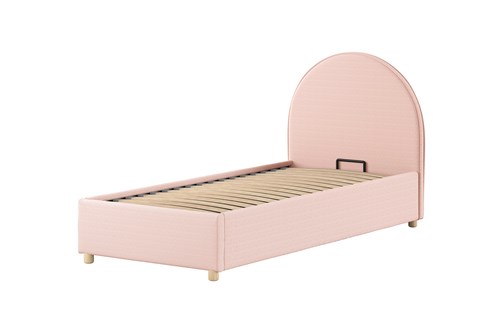 Lit enfant-MOON STORAGE LIT 90 x 200 cm BOUCLÉ ROSE-Vipack-mailleux-0