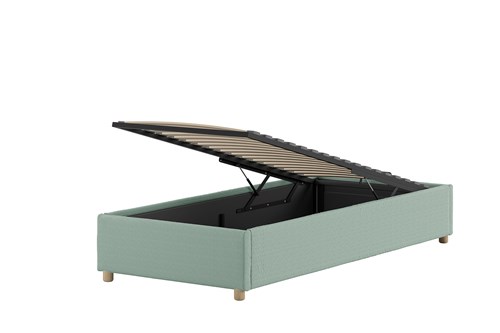 Lit enfant-MOON STORAGE CADRE DE LIT CÔTÉ COURT 90 x 200 cm BOUCLÉ VERT-Vipack-mailleux-0