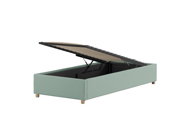 Lit enfant-MOON STORAGE CADRE DE LIT CÔTÉ COURT 90 x 200 cm BOUCLÉ VERT-Vipack-mailleux-0