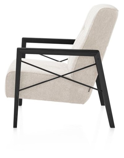 Fauteuils cuir-Northon, fauteuil avec accoudoir en bois vintage clay  white  black-Henders & Haze-7