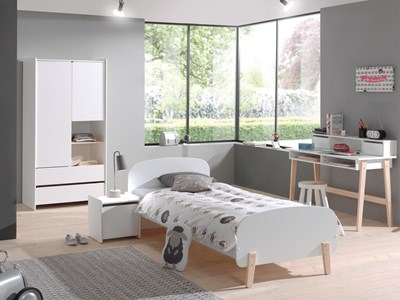 Chambres complètes-Combinaison de chambre d'enfant Kiddy 3-blanc-Vipack-mailleux-1