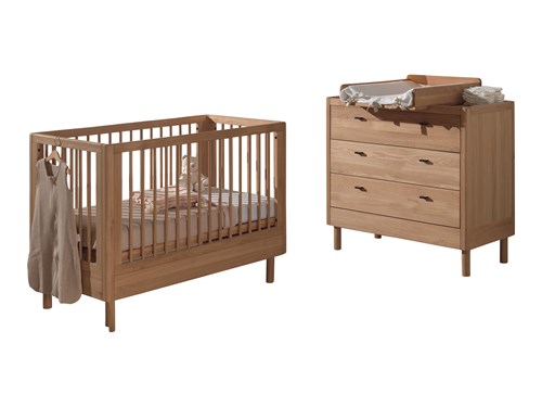 Chambres complètes-Combinaison de chambre d'enfant Forrest Oak 2-hêtre laqué blanc-Vipack-mailleu-0