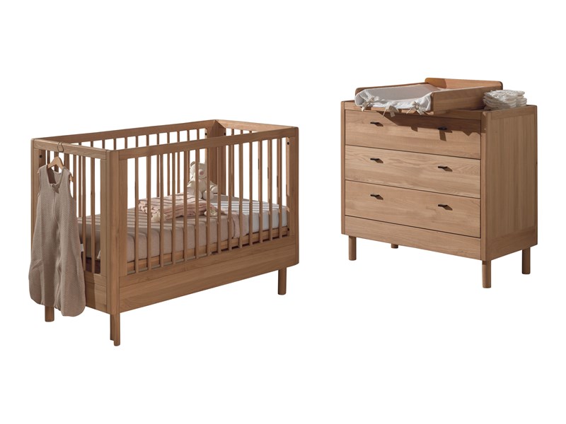 Chambres complètes-Combinaison de chambre d'enfant Forrest Oak 2-hêtre laqué blanc-Vipack-mailleu-0