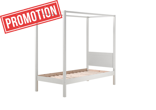 Lit enfant-PINO LIT À BALDAQUIN 90 x 200 cm BLANC-Vipack-mailleux-0
