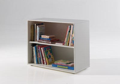 Commode-PINO BIBLIOTHÈQUE POUR LIT MI-HAUTEUR BLANC-Vipack-mailleux-1