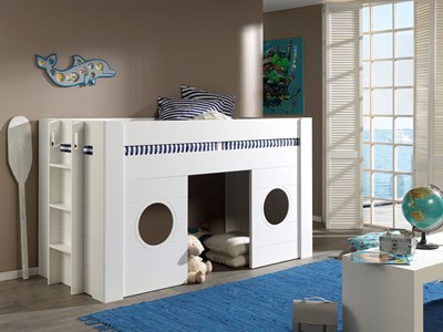 Lit mi-hauteur-FREYA LIT MI-HAUTEUR 90 x 200 cm BLANC-Vipack-mailleux-1