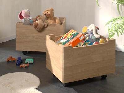 Coffre jouets-FORREST ENSEMBLE DE 2 TIROIRS CHÊNE-Vipack-mailleux-1
