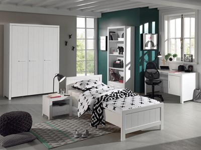 Chambres complètes-Combinaison de chambre d'enfant Erik 1-blanc de la collection erik-Vipack-mail-1