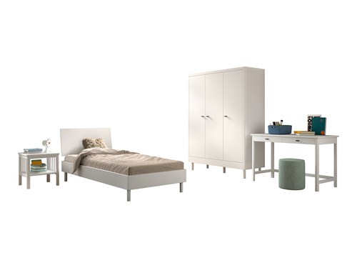 Chambres complètes-Combinaison de chambre d'enfant Forrest Beech 4-hêtre laqué blanc-Vipack-maill-0