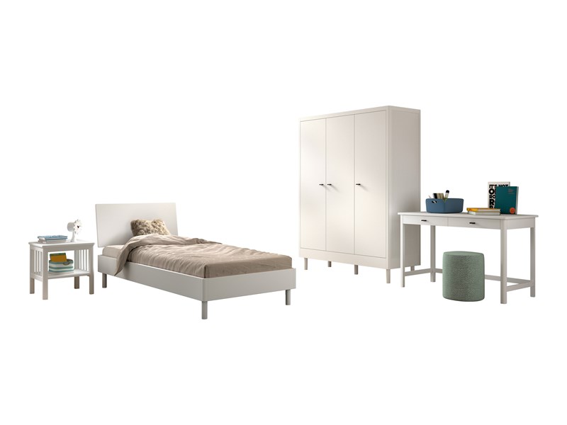Chambres complètes-Combinaison de chambre d'enfant Forrest Beech 4-hêtre laqué blanc-Vipack-maill-0