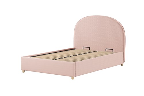 Lit enfant-MOON STORAGE LIT 140 x 200 cm BOUCLÉ ROSE-Vipack-mailleux-0