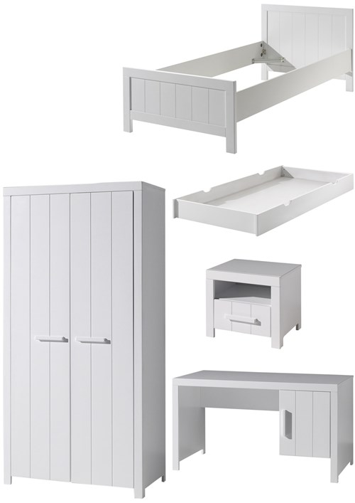 Chambres complètes-Combinaison de chambre d'enfant Erik 7-blanc de la collection erik-Vipack-mail-0