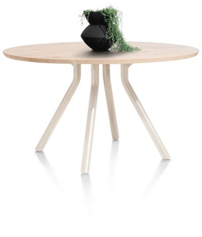 Tables de salle à manger-Arvada, table 140 cm. - ronde - pied central Nebbia-Xooon-mailleux-1