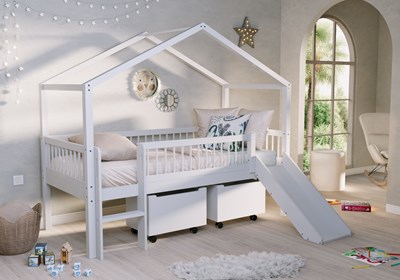 Chambres complètes-Combinaison de chambre d'enfant Forrest Beech hêtre laqué blanc-Vipack-mailleu-1