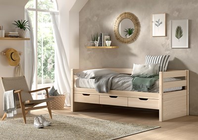 Lit enfant-MARGRIT LIT CAPITAINE (92) 90 x 200 cm MILKY PINE-Vipack-mailleux-1