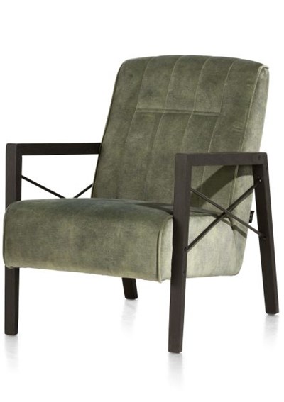 Fauteuils cuir-Northon, fauteuil avec accoudoir en bois vintage clay  white  black-Henders & Haze-8