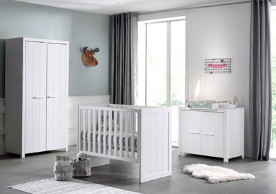 Chambres complètes-Combinaison de chambre d'enfant Erik blanc-Vipack-mailleux-1