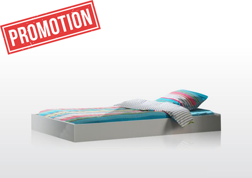 Lit tiroir-LARA LIT GIGOGNE 90 x 190 cm BLANC-Vipack-mailleux-0