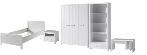 Chambres complètes-Combinaison de chambre d'enfant Erik 7-blanc de la collection erik-Vipack-mail-0