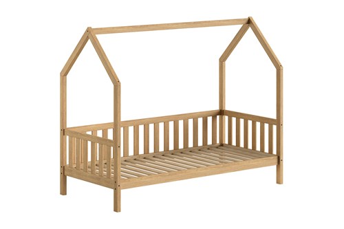 Lit enfant-NATURE LIT AVEC GRILLE 90 x 200 cm CHÊNE-Vipack-mailleux-0