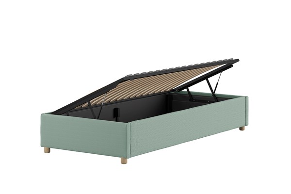 Lit enfant-MOON STORAGE CADRE DE LIT CÔTÉ LONG 90 x 200 cm BOUCLÉ VERT-Vipack-mailleux-0