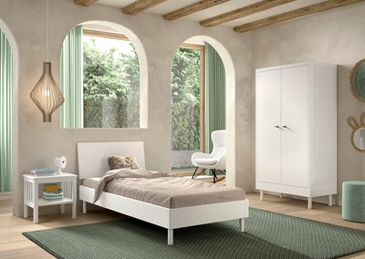 Chambres complètes-Combinaison de chambre d'enfant Forrest Beech 4-hêtre laqué blanc-Vipack-maill-1