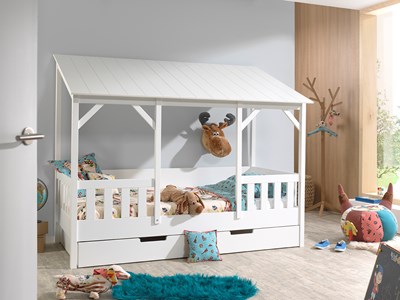 Chambres complètes-Combinaison de chambre d'enfant Housebed 4-Vipack-mailleux-1