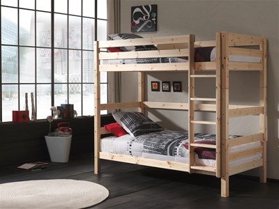 Lit superposé-PINO LIT SUPERPOSÉ (H 180cm) 90 x 200 cm NATUREL-Vipack-mailleux-1