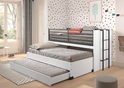 Lit mi-hauteur-SAM LIT MI-HAUTEUR (86) 90 x 200 cm BLANC-Vipack-mailleux-7