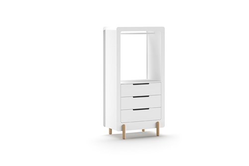 Garde-robe-SMILE ARMOIRE 3 TIROIRS BLANC-Vipack-mailleux-0
