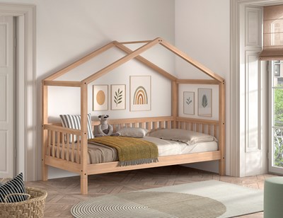 Lit enfant-SEDA LIT CABANE 90 x 200 cm HÊTRE NATUREL-Vipack-mailleux-1