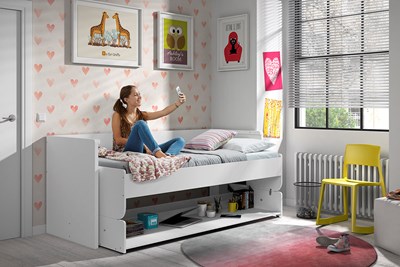 Lit enfant-DENVER LIT BUREAU 90 x 200 cm BLANC-Vipack-mailleux-1