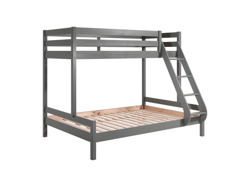 Lit superposé-PINO LIT DE FAMILLE 140 x 200 cm + 90 x 200 cm GRIS-Vipack-mailleux-0