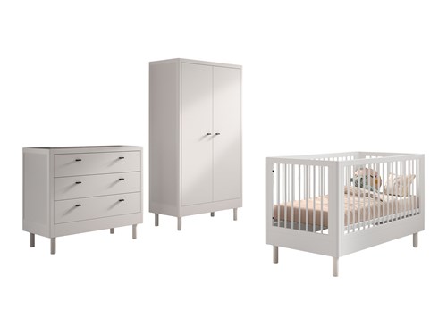 Chambres complètes-Combinaison de chambre d'enfant Forrest Beech 4-hêtre laqué blanc-Vipack-maill-0
