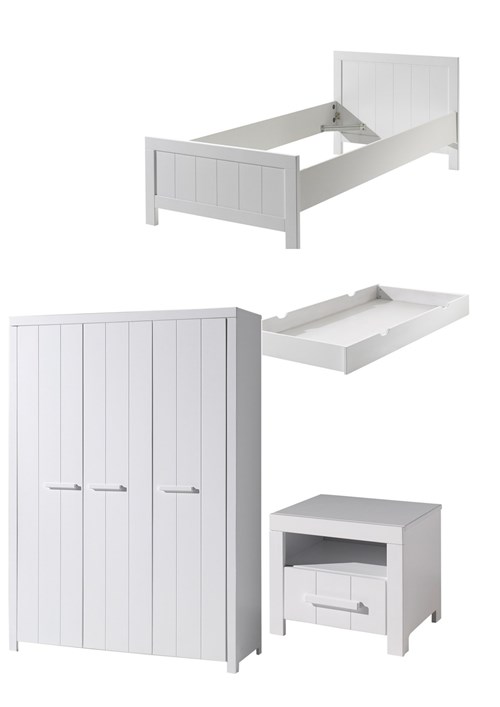 Chambres complètes-Combinaison de chambre d'enfant Erik 4-blanc de la collection erik-Vipack-mail-0