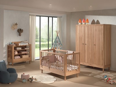 Chambres complètes-Combinaison de chambre d'enfant Forrest Oak 2-chêne-Vipack-mailleux-1