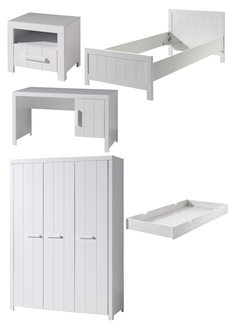 Chambres complètes-Combinaison de chambre d'enfant Erik 6-blanc de la collection erik-Vipack-mail-0