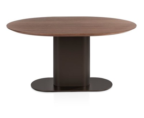 Tables de salle à manger-Brianza, table 150 x 120 cm - placage de noyer - steelbrown-Xooon-maille-0