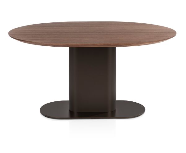 Tables de salle à manger-Brianza, table 150 x 120 cm - placage de noyer - steelbrown-Xooon-maille-0
