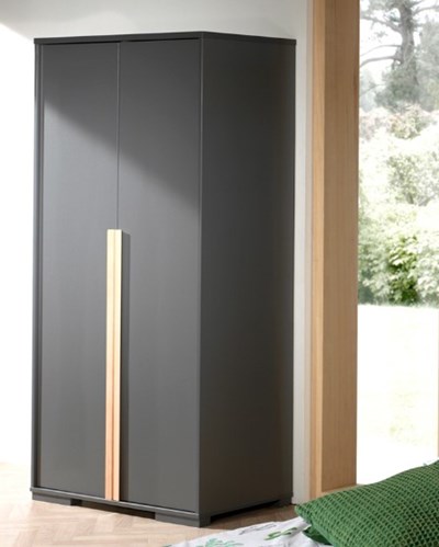 Garde-robe-LONDON ARMOIRE 2 PORTES ANTHRACITE-Vipack-mailleux-1