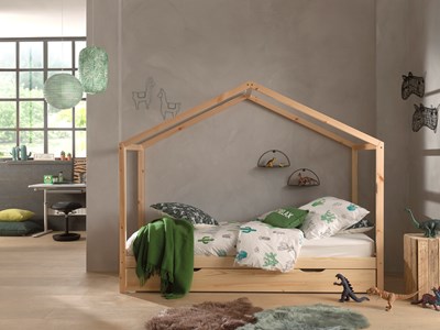 Chambres complètes-Combinaison de chambre d'enfant Dallas bois naturel-Vipack-mailleux-1