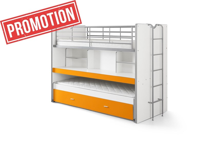Lit superposé-BONNY LIT SUPERPOSÉ (80) 90 x 200 cm ORANGE-Vipack-mailleux-0