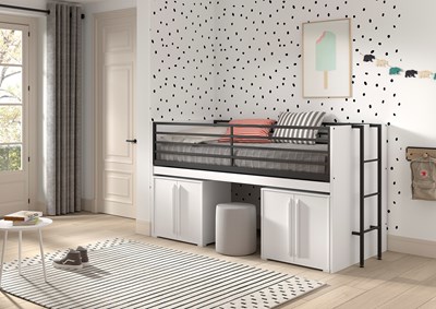 Chambres complètes-Combinaison de chambre d'enfant Sam blanc-Vipack-mailleux-1