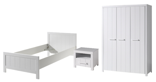 Chambres complètes-Combinaison de chambre d'enfant Erik 3-blanc de la collection erik-Vipack-mail-0